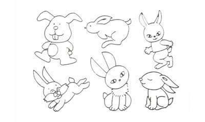 简单的线条，可爱的动物，小鸡、小兔子、飞舞的蜻蜓，每种小动物都是最简单的几笔，让宝宝从一笔一划中学会绘画的快乐。