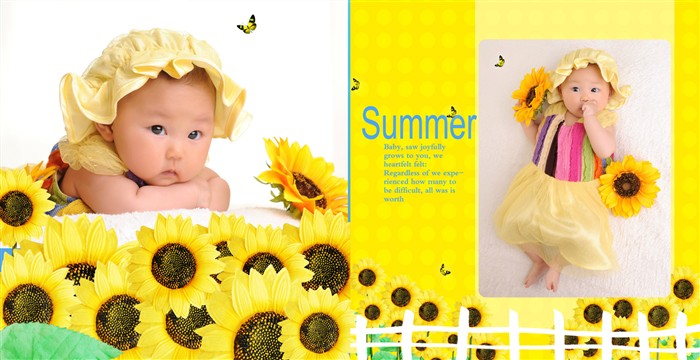 希望宝宝跟向日葵一样，一直跟着阳光的脚步成长，一直带着灿烂的笑容成长。