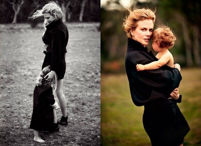 2012年6月澳洲版《时尚芭莎》的封面是女星妮可·基德曼和她的小女儿Faith，标题为“自然的优雅：妮可最伟大的角色！”。
