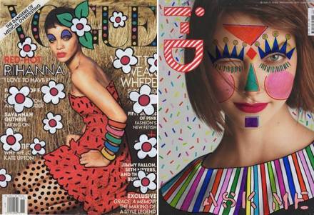 设计师Ana Strump把时尚杂志封面用钢笔涂鸦的方式进行二次创作，重新诠释出俏皮可爱的感觉。