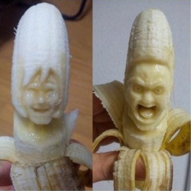 看看谁更无聊，玉米瓣上画表情、瓜子壳摆美女、香蕉吃成人脸形状等等。谁敢跟他们比无聊？