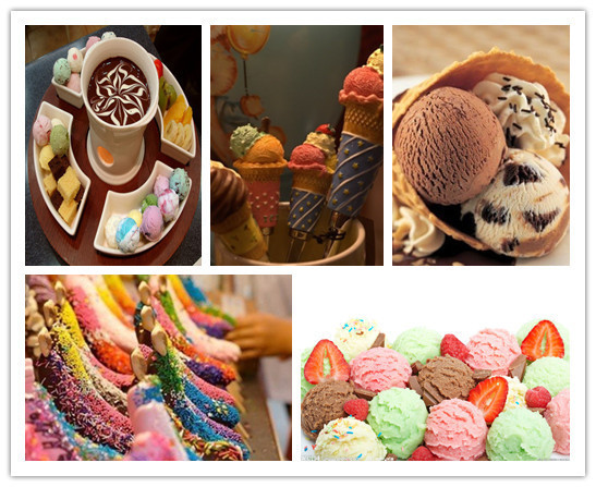 大多数人都喜欢在夏天吃上爽爽的冰淇淋。 市场上的冰淇淋多种多样，有杯形的，有筒形的，还有棒形的。添加的材料也各有不同，有草莓味的，也有橘子味的等等。你最喜欢哪一种口味的冰淇淋呢?