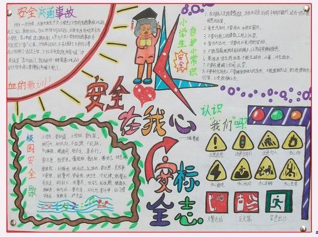 【平安在我心中手抄报图片大全】平安伴我行手抄报_手