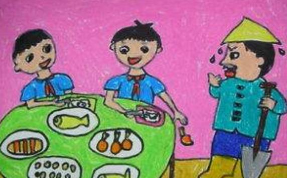 以勤俭节约为主题的儿童画 关于勤俭节约的画怎么画
