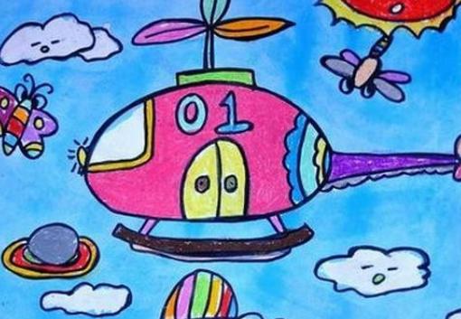 以飞机为主题的儿童画