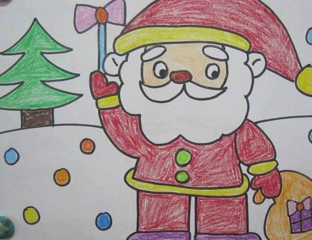 2019快乐的圣诞节画画作品 欢乐圣诞节简笔画彩色