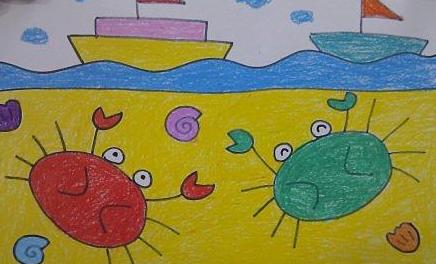 关于螃蟹的儿童画图片大全 螃蟹儿童画大全带颜色