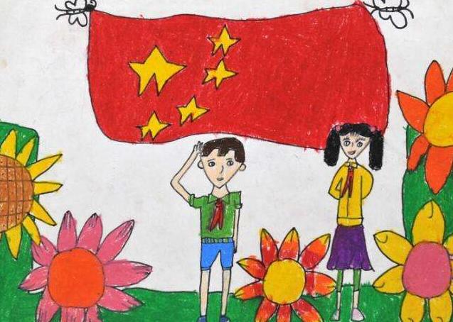 五星红旗为主题的儿童画图片大全 儿童画国旗图片大全