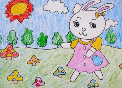 关于兔子的儿童画图片大全 漂亮的兔子儿童画图片大全