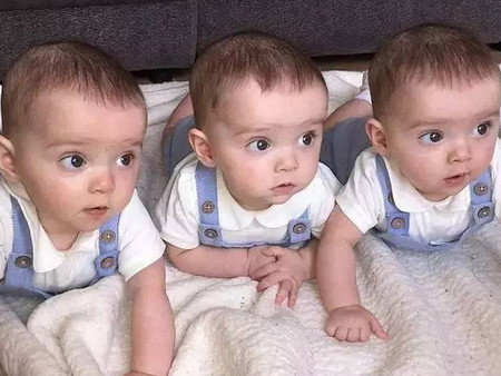 超萌同卵三胞胎,连亲妈都懵了~