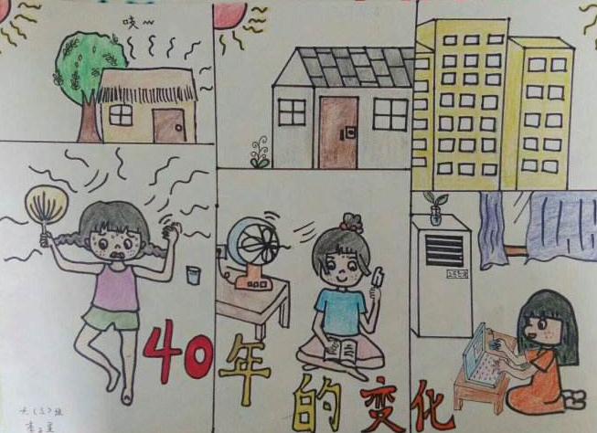 可以要求学生们画纪念40周年的儿童画,那具体关于改革开放40周年绘画