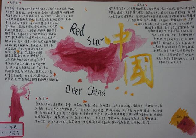 初中生红星照耀中国手抄报图片