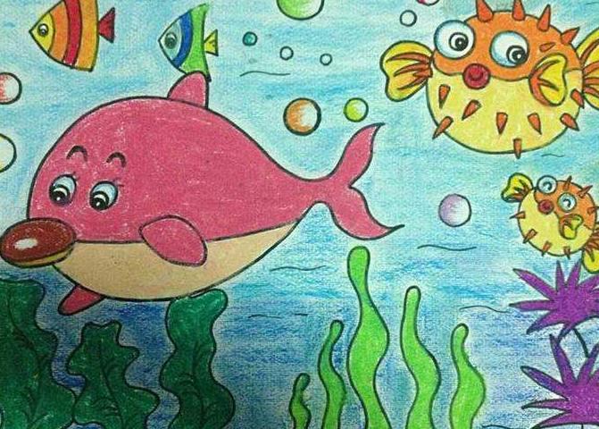 儿童画海底世界图片怎么画海底世界儿童画图片大全带颜色的