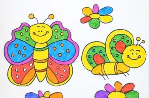 漂亮的蝴蝶怎么画图片关于蝴蝶的儿童画图片大全
