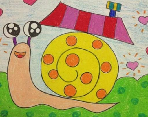 可爱的蜗牛儿童画图片大全蜗牛儿童画简单漂亮
