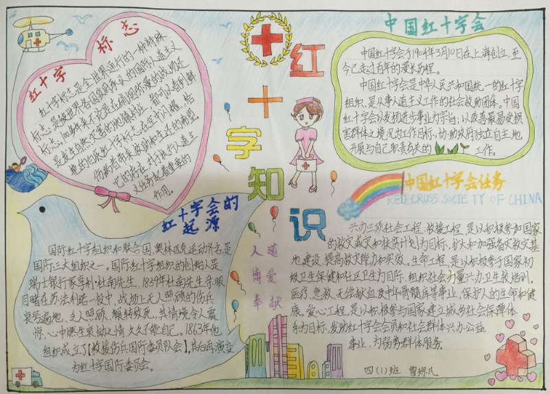 小学生关于红十字手抄报图片