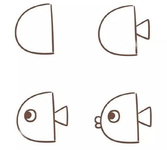 可爱的鱼儿简笔画图片大全 鱼儿的简笔画怎么画