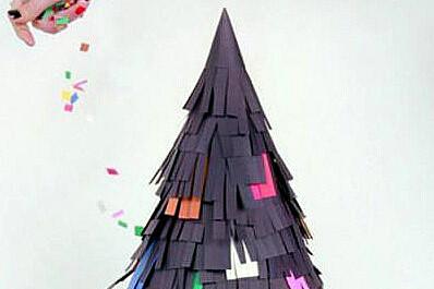 【儿童DIY纸艺圣诞树的做法】_手工纸艺圣诞