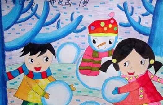 以冬天雪景为主题的儿童画有哪些 关于雪景的儿童画有哪些