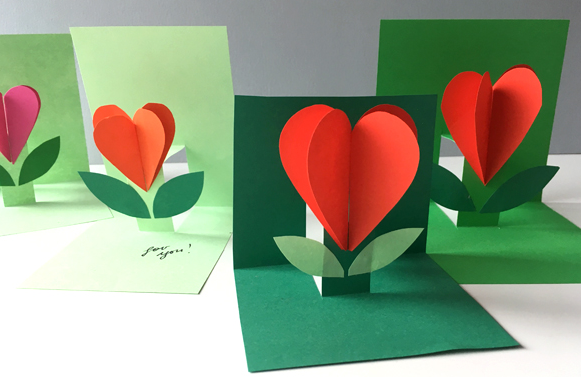 爱心立体花朵卡片制作方法
