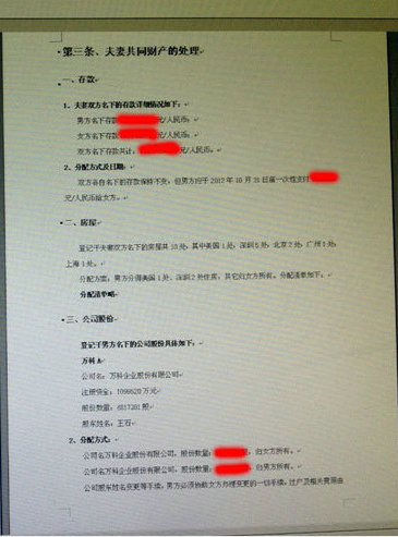 王石离婚传闻最新进展 王石离婚协议书疑曝光