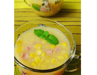 宝宝食谱：火腿玉米浓汤