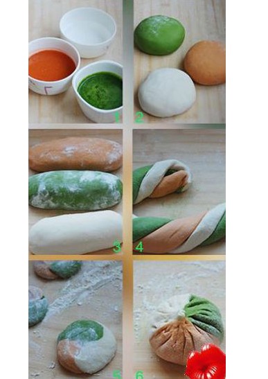 宝宝食谱:三色蔬菜包