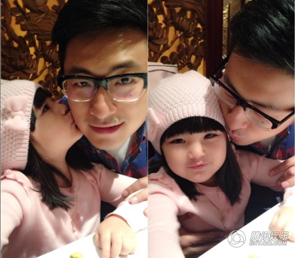 王岳伦带女儿王诗龄Angela游玩香港 父女亲吻晒幸福