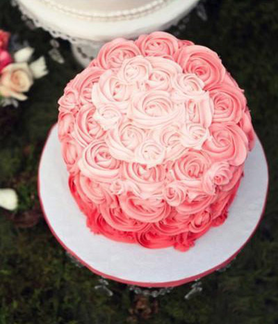美丽的粉色系婚礼蛋糕