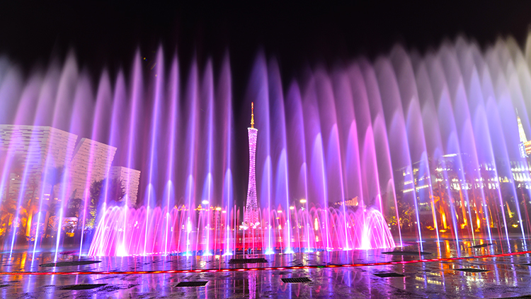 广州花城广场　灯光节音乐喷泉