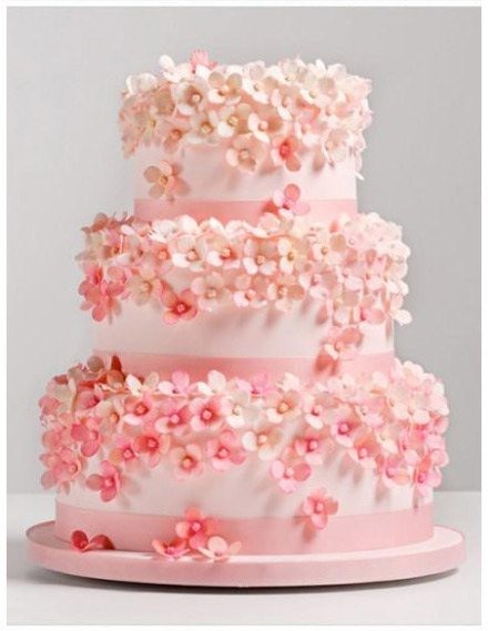 粉色浪漫，婚礼蛋糕