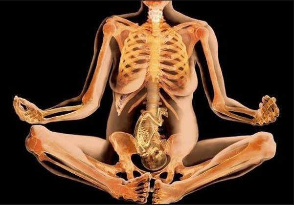 震撼：X光下的孕妇照