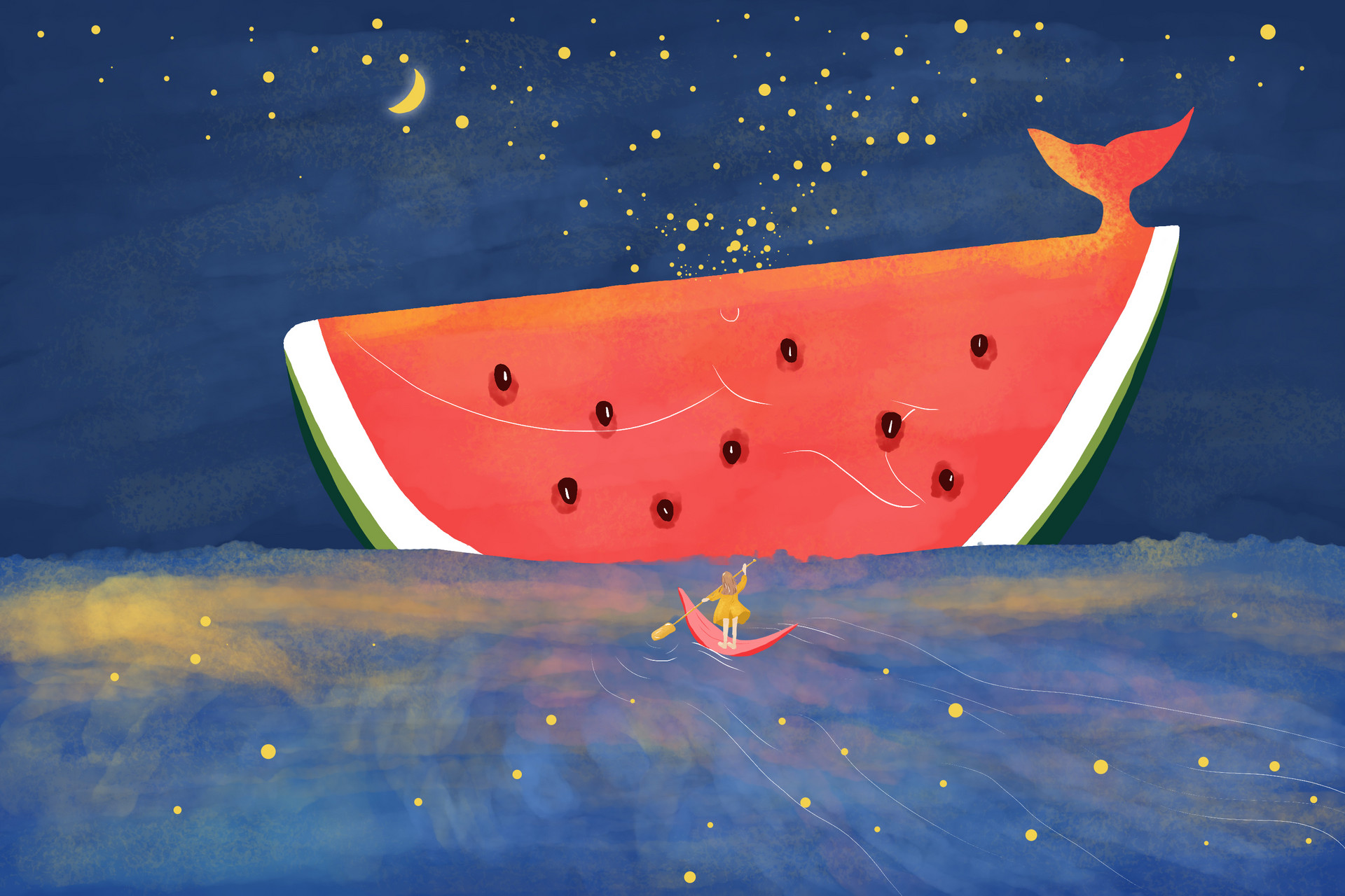 有趣的童话故事有哪些：西瓜船1