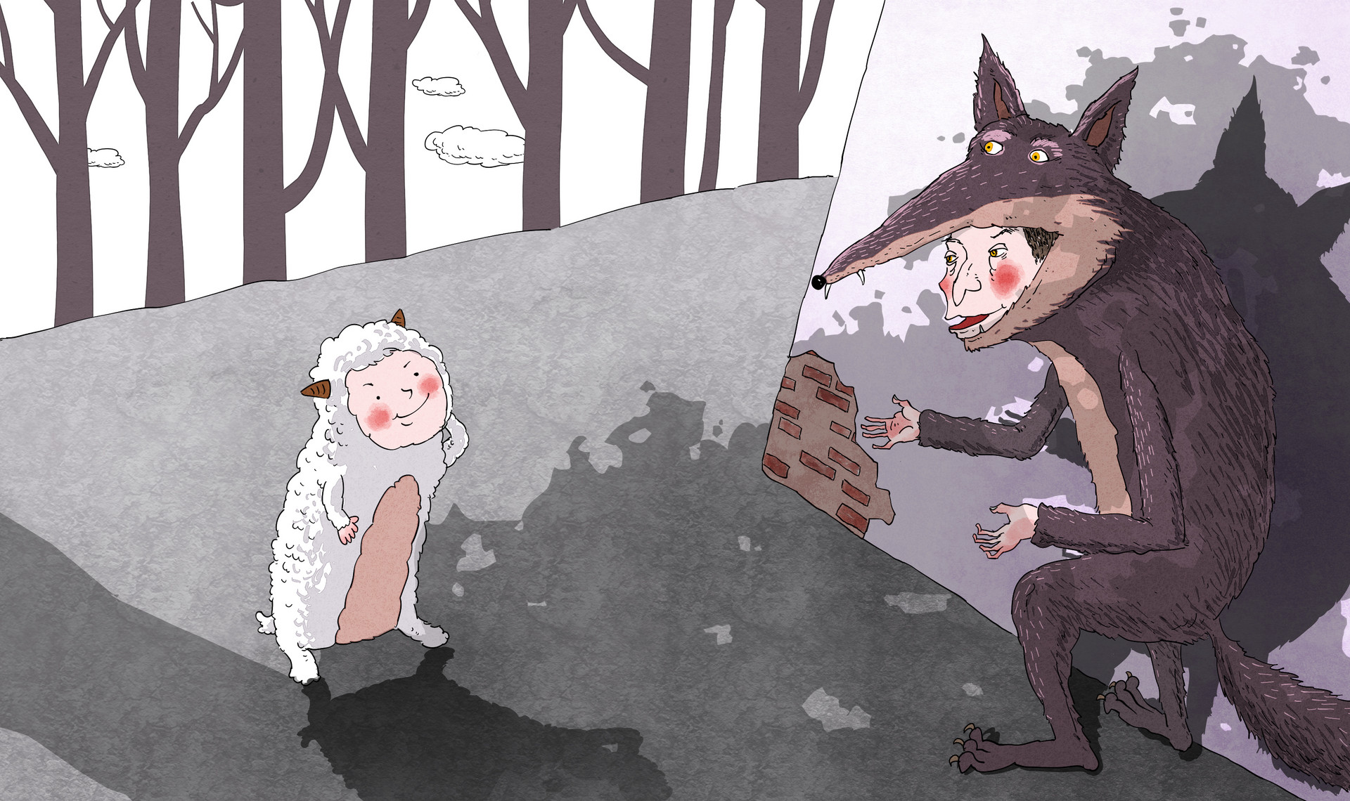 小学儿童短篇故事文字版：大灰狼和兔子木匠1