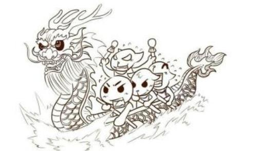 划龙舟简笔画图片大全