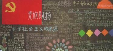 建党黑板报设计图案大全