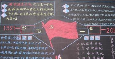 建党黑板报设计图案大全