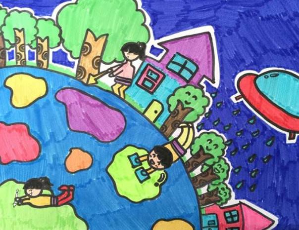 幼儿园保护地球儿童画怎么画