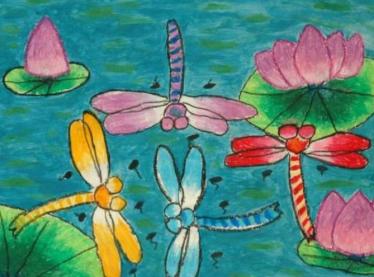 关于荷花的儿童画图片大全集