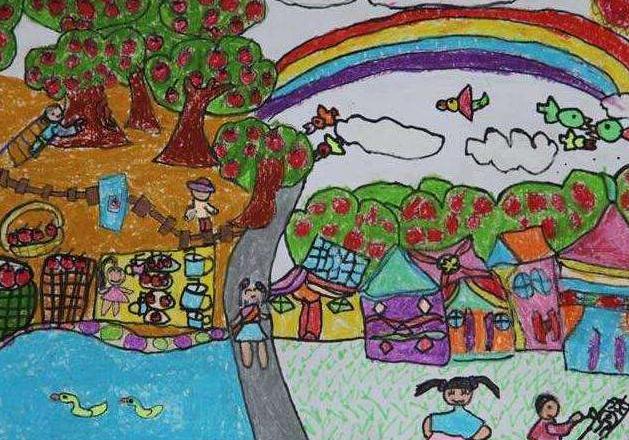 关于丰收的儿童绘画怎么画