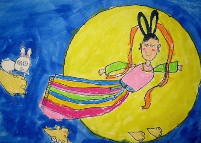 儿童画中秋节的嫦娥图片大全