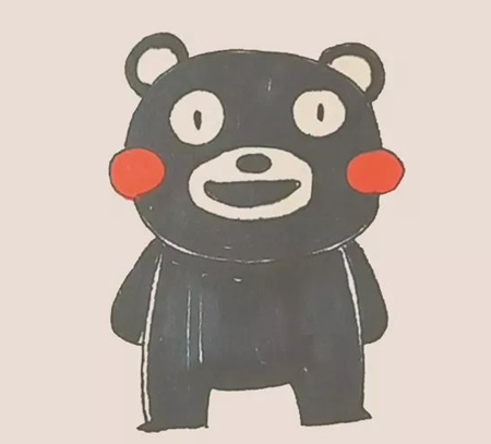 2020年幼儿亲子美术熊本熊简笔画教程图解