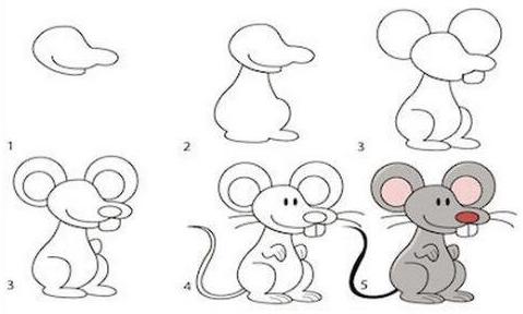 小老鼠简笔画图片大全画法