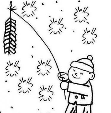 春节小孩放鞭炮简笔画 