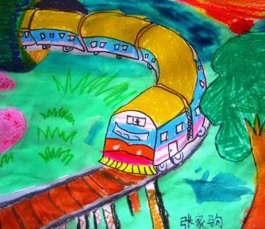 关于火车的儿童画图片大全