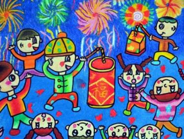过年放烟花的儿童画怎么画 过年放烟花的儿童画怎么画