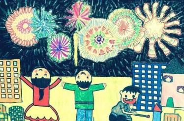 过年放烟花的儿童画怎么画 过年放烟花的儿童画怎么画