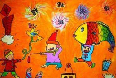 过年放烟花的儿童画怎么画 过年放烟花的儿童画怎么画