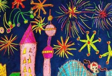过年放烟花的儿童画怎么画 过年放烟花的儿童画怎么画