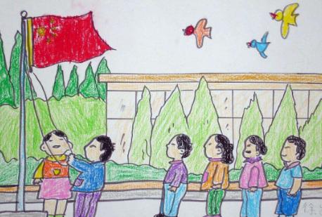 五星红旗为主题的儿童画图片大全